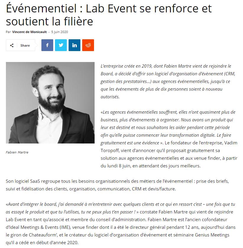 DeplacementPro arrivée Fabien Lab Event