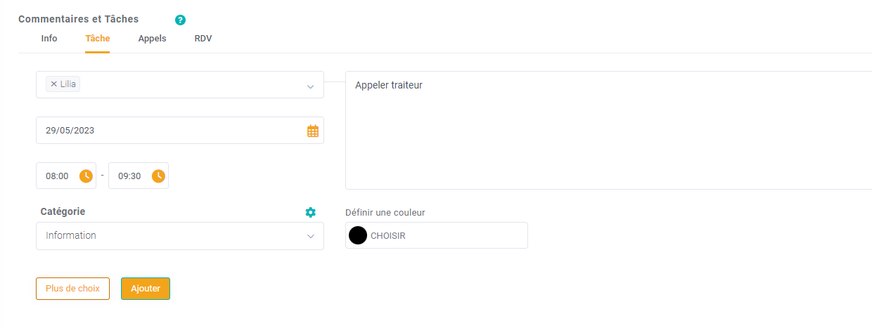 Gestion des taches logiciel lab event CRM